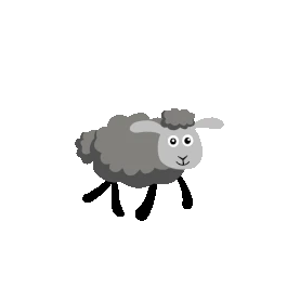 灰色绵羊动物走路走gif图素材