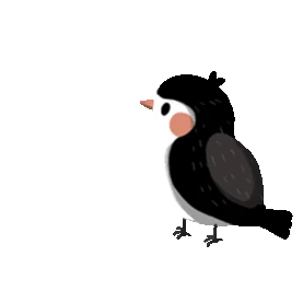 黑色小鸟鸟类鸟动物卡通gif图素材