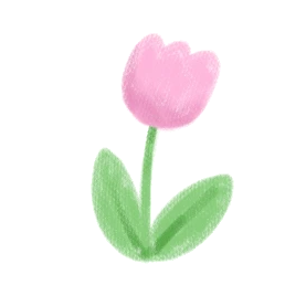 六一儿童节61可爱郁金香花朵花蜡笔可爱手绘粉色贴纸gif图素材