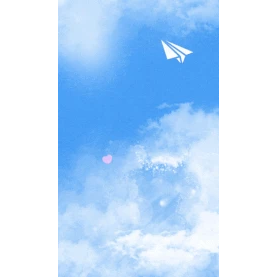 晴朗蓝天纸飞机清新蓝色竖版视频背景创意摄影合成实景海报动图gif