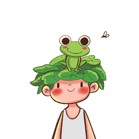 夏天小暑节气头上有青蛙小男孩gif图素材