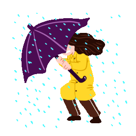 恶劣天气暴雨下雨雨水雨手持雨伞女人gif图素材台风