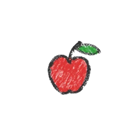 涂鸦蜡笔红色苹果食物水果贴纸装饰gif图素材  