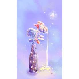 花瓶梦幻紫色花朵花竖版视频背景海报gif图素材