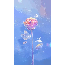 浪漫花束芭蕾女孩梦幻紫色竖版视频背景海报动图gif