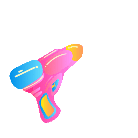 玩具水枪喷水粉色gif图素材