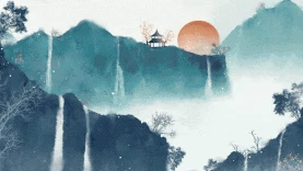 山水水墨古风中国风视频背景gif图素材