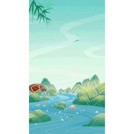端午节端午山水传统节日河流绿色竖版视频背景海报gif图素材图片