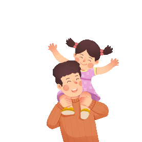 父亲节爸爸和女儿驮着女儿玩耍温暖亲情父爱如山gif图素材图片