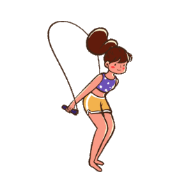 女孩跳绳运动锻炼健身gif图素材图片
