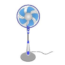 夏天电器立式风扇蓝色gif图素材
