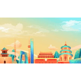 北京城市天安门国潮风城市现代建筑视频背景gif图素材