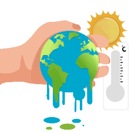 保护地球高温预警温度计上升装饰气候变暖gif图素材