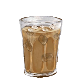 夏天冷饮饮品饮料咖啡冰块gif图素材
