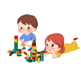 男孩女孩玩积木玩耍游戏童年小孩gif图素材
