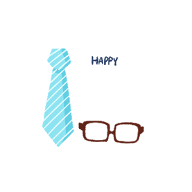 父亲节卡通蓝色领带眼镜装饰贴纸动图gif