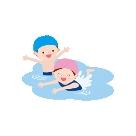 夏天夏季酷暑暑假水上运动男女孩子穿泳衣游泳戏水人物gif图素材图片