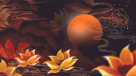 敦煌莲花壁画传统中国风视频背景gif图素材图片