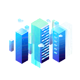 科技智能建筑场景城市蓝色立体2.5Dgif图素材