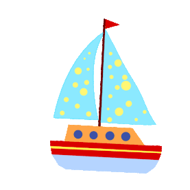 蓝色帆船交通工具gif图素材