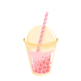 草莓味珍珠奶茶饮品饮料下午茶粉色gif图素材