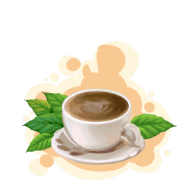 下午茶饮料饮品植物咖啡叶子花朵写实gif图素材