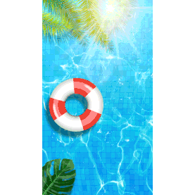 夏天泳池水纹清凉竖版视频背景海报蓝色gif图素材