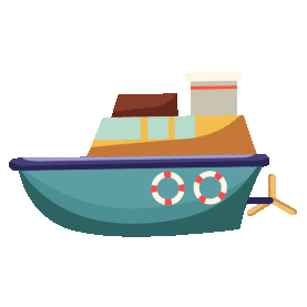 小船轮船蒸汽船儿童玩具交通工具船只gif图素材