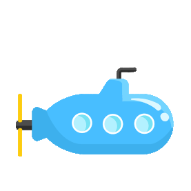 蓝色船潜艇交通工具gif图素材图片