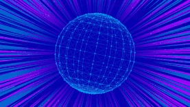 蓝色科技立体球体放射光线点线地球视频背景gif图素材图片