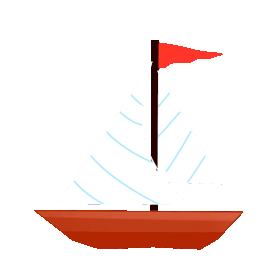 交通工具红色船只帆船红旗飘扬gif图素材