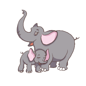 动物大象撒娇小象卡通gif图素材