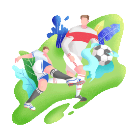 足球比赛欧洲杯健身运动活力四射踢足球运动员扁平风噪点风gif图素材图片