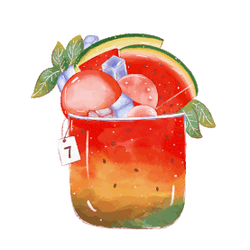 小暑夏天夏季加冰西瓜冰块饮料西瓜汁gif图素材图片