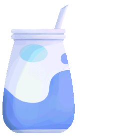水果饮品蓝莓酸牛奶扁平gif图素材