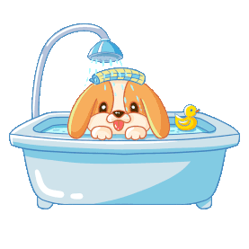洗澡沐浴洗护用品洗澡的狗gif图素材