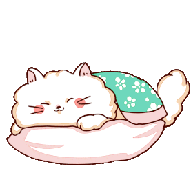 可爱猫咪睡觉的小猫软包包卡通白色gif图素材
