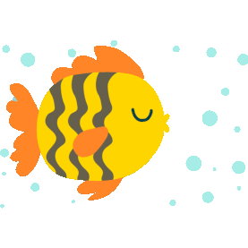 海洋生物鱼吐泡泡游泳黄色gif图素材