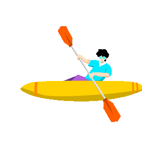 旅游度假海上运动皮划艇划船男孩gif图素材图片