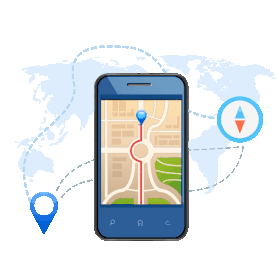手机定位导航旅游指南地图gif图素材