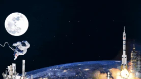 航空航天宇宙火箭发射星球视频背景gif图素材