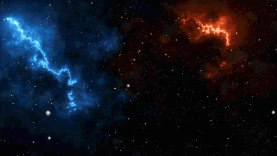发光蓝色红色星云粒子穿梭星空宇宙视频背景gif图素材  