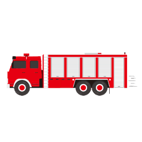 扁平化红色消防车行驶救援中车gif图 gif图片