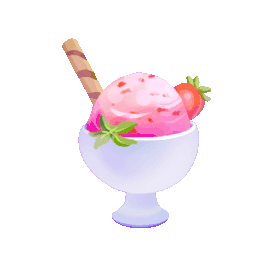 夏天冷饮草莓味冰淇淋沙冰可爱粉色gif图素材