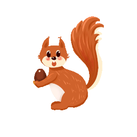 秋天立秋拿松果的松鼠动物可爱棕色gif图素材图片