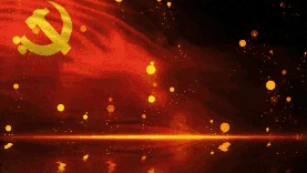 党政党建建党100周年党徽金色粒子红色视频背景gif图素材