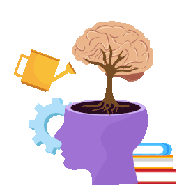 教育学习培训大脑开发浇灌知识树学识扁平gif图素材