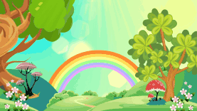 舞台背景森林彩虹儿童童趣卡通视频背景彩色gif图素材图片