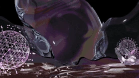 酸性风金属镭射简约黑色视频背景gif图素材图片
