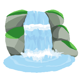 旅游自然景观流动的瀑布水流水山石gif图素材